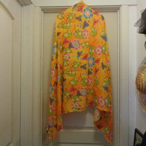 VINTAGE BOHO FESTIVAL 1960S STYLED BIG SHAWL OR TABLE COVERING